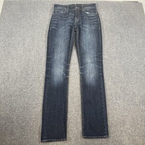 BKE Jeans‎ Mens 27x32 (Fits 26x32) Blue Alec Straight Dark Wash Stretch Low Rise